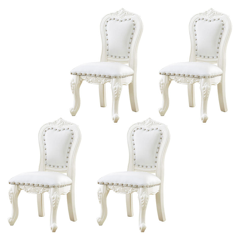 Victoria Style Rubberwood Dining Chairs Kitchen Open Back Dining Chair Set