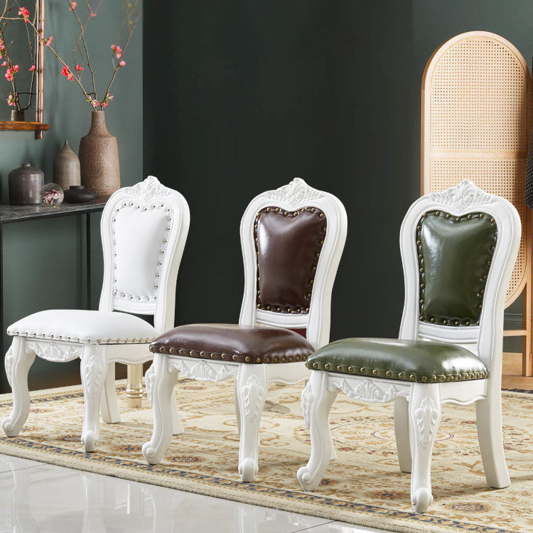 Victoria Style Rubberwood Dining Chairs Kitchen Open Back Dining Chair Set