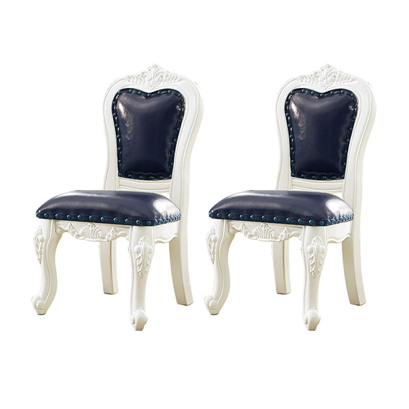 Victoria Style Rubberwood Dining Chairs Kitchen Open Back Dining Chair Set