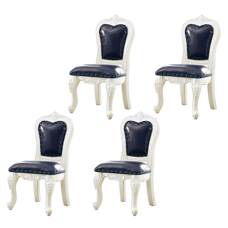 Victoria Style Rubberwood Dining Chairs Kitchen Open Back Dining Chair Set