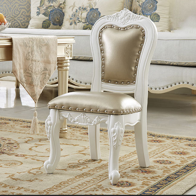 Victoria Style Rubberwood Dining Chairs Kitchen Open Back Dining Chair Set
