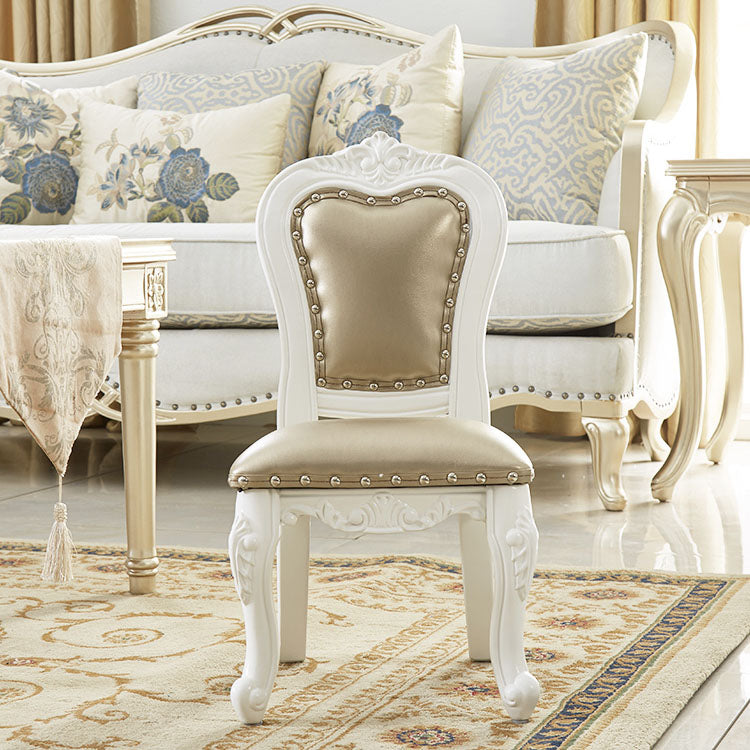 Victoria Style Rubberwood Dining Chairs Kitchen Open Back Dining Chair Set