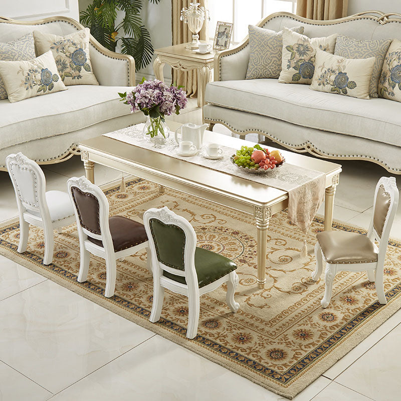 Victoria Style Rubberwood Dining Chairs Kitchen Open Back Dining Chair Set