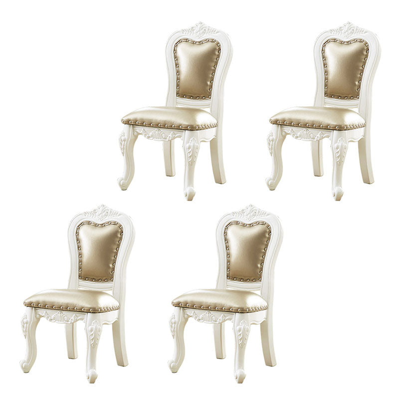 Victoria Style Rubberwood Dining Chairs Kitchen Open Back Dining Chair Set