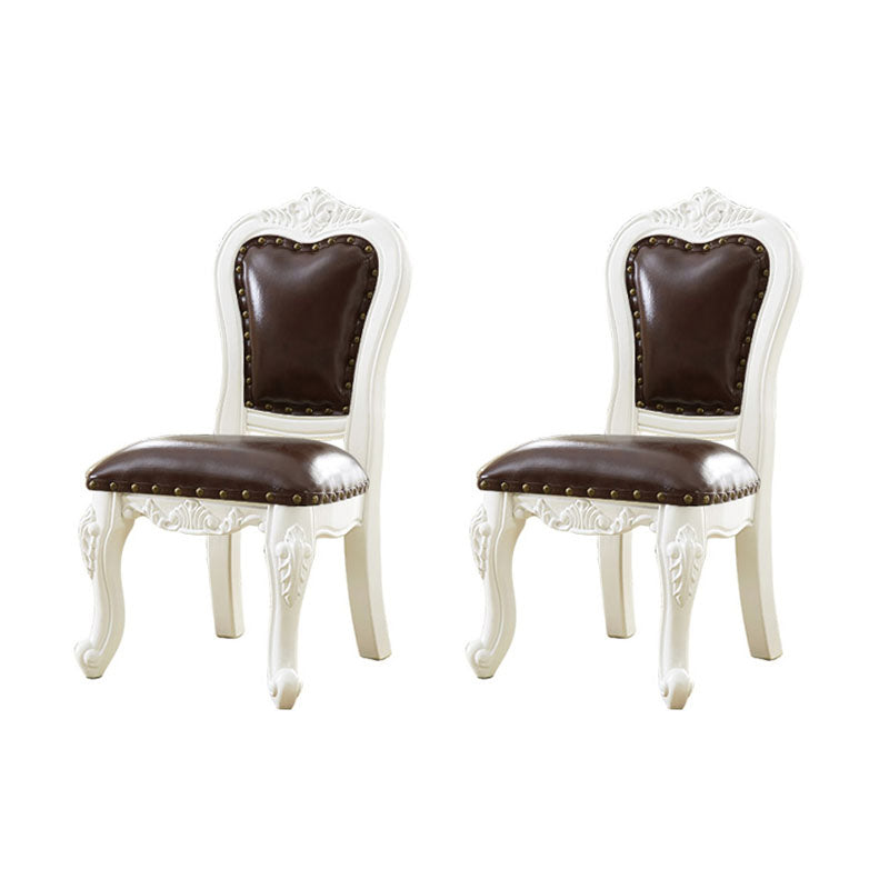 Victoria Style Rubberwood Dining Chairs Kitchen Open Back Dining Chair Set