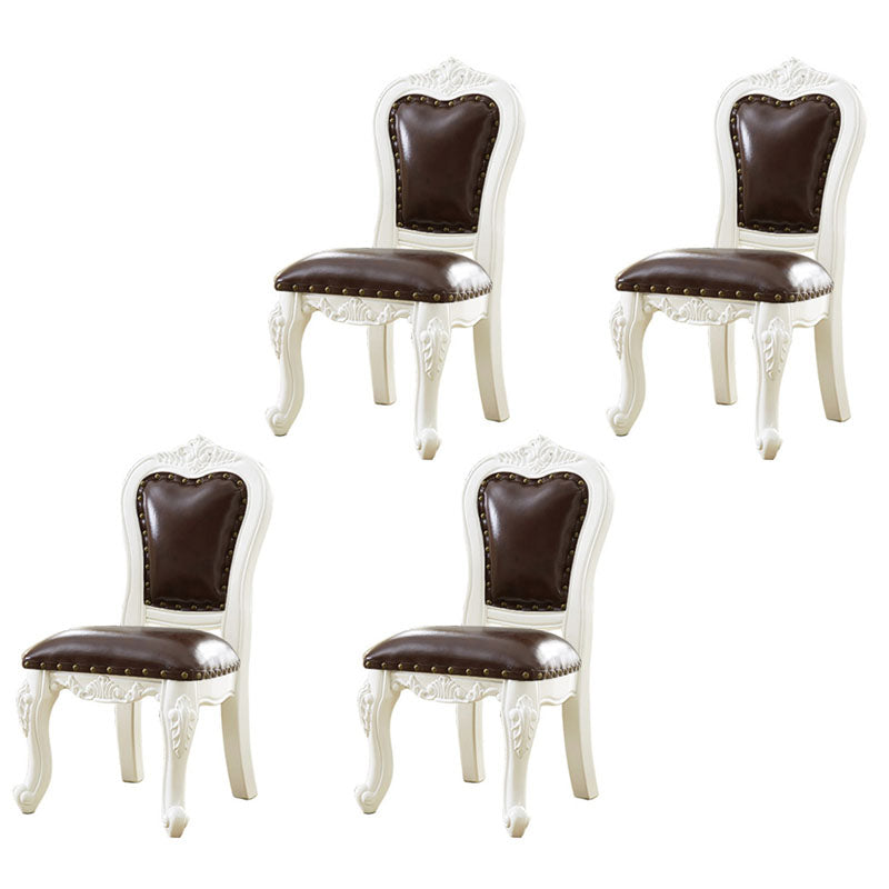 Victoria Style Rubberwood Dining Chairs Kitchen Open Back Dining Chair Set