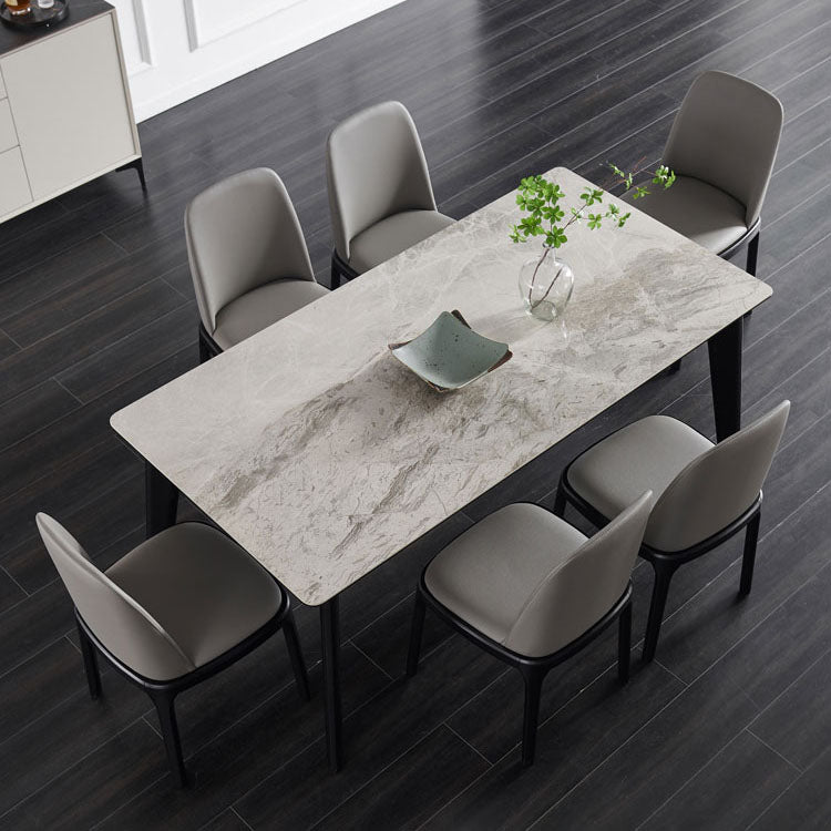 Silla de comedor tradicional de madera sin brazos Silla auxiliar de comedor de cuero (juego de 2)
