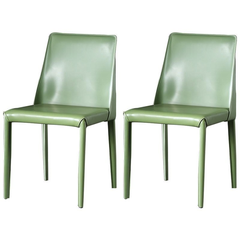Eigentijdse stijl eetstoelen armloze zijstoel met metalen benen voor keuken (set van 2)