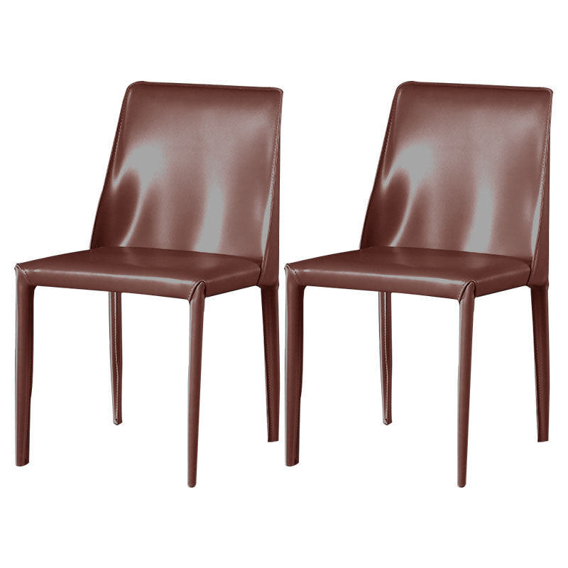 Eigentijdse stijl eetstoelen armloze zijstoel met metalen benen voor keuken (set van 2)