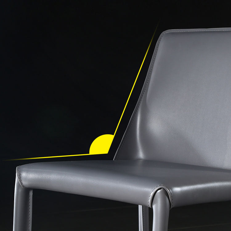 Eigentijdse stijl eetstoelen armloze zijstoel met metalen benen voor keuken (set van 2)