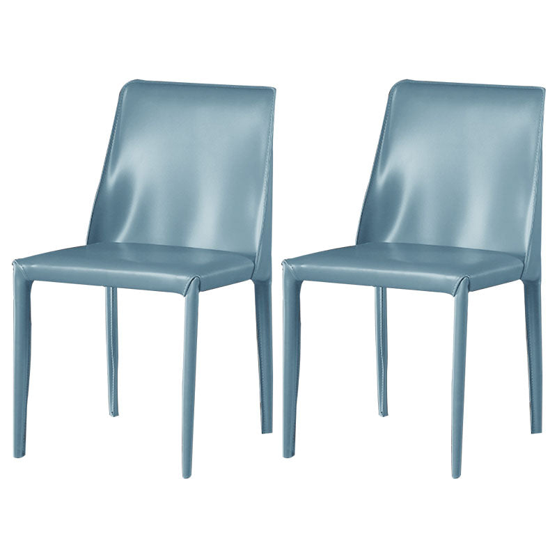 Eigentijdse stijl eetstoelen armloze zijstoel met metalen benen voor keuken (set van 2)