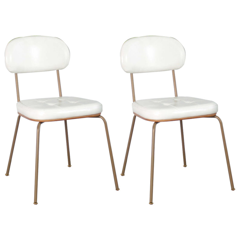 Industrial Style Upholstered Armless Dining Chairs Open Back Dining Side Chairs for Kitchen