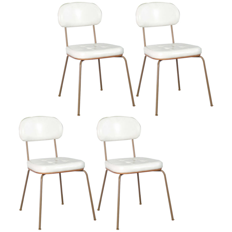 Industrial Style Upholstered Armless Dining Chairs Open Back Dining Side Chairs for Kitchen