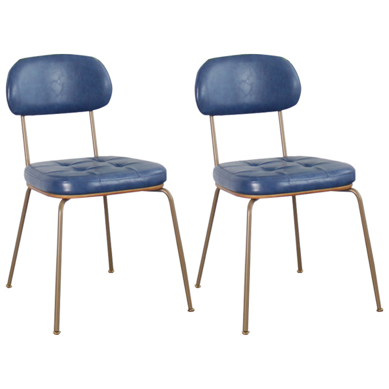 Industrial Style Upholstered Armless Dining Chairs Open Back Dining Side Chairs for Kitchen