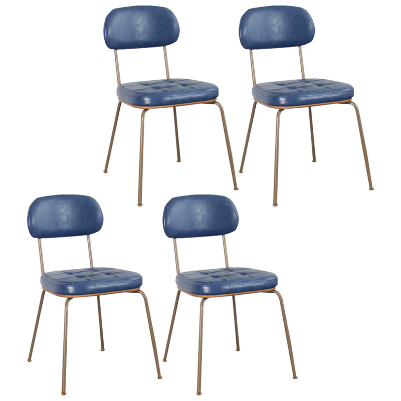 Industrial Style Upholstered Armless Dining Chairs Open Back Dining Side Chairs for Kitchen