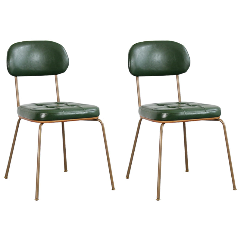Industrial Style Upholstered Armless Dining Chairs Open Back Dining Side Chairs for Kitchen