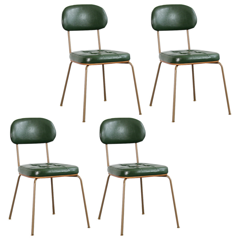 Industrial Style Upholstered Armless Dining Chairs Open Back Dining Side Chairs for Kitchen