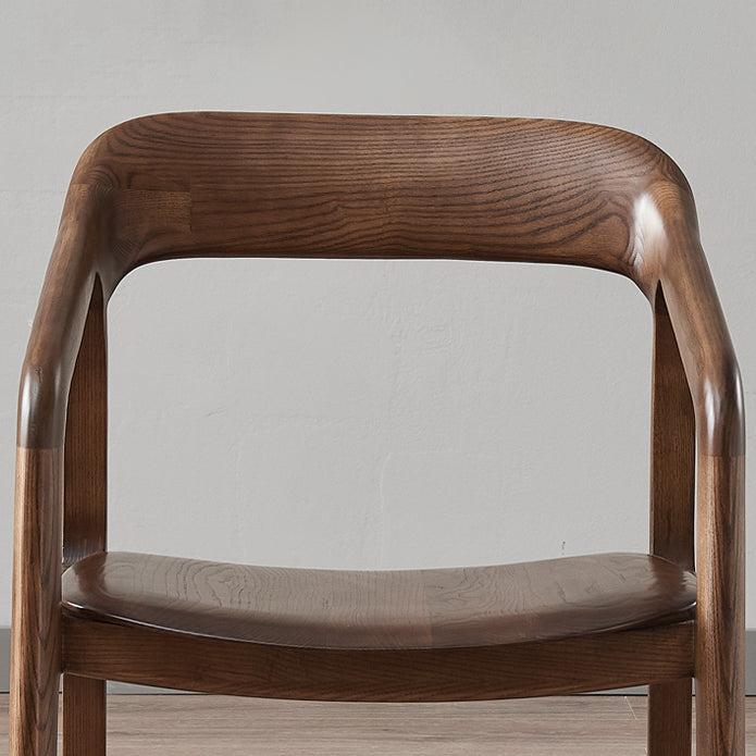 Traditional Style Ash Wood Chair Set Kitchen Open Back Dining Arm Chairs