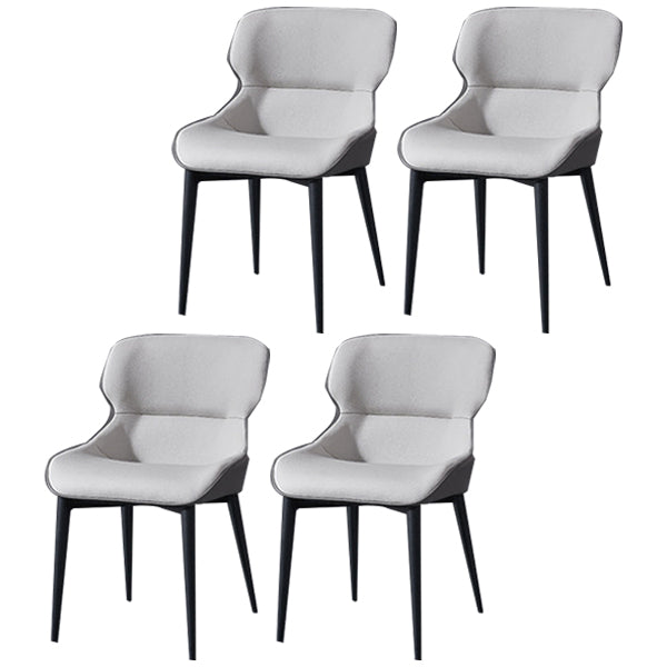 Fauteuils de salle à manger à oreilles de conception moderne Chaises de salle à manger en cuir (Ensemble de 4)
