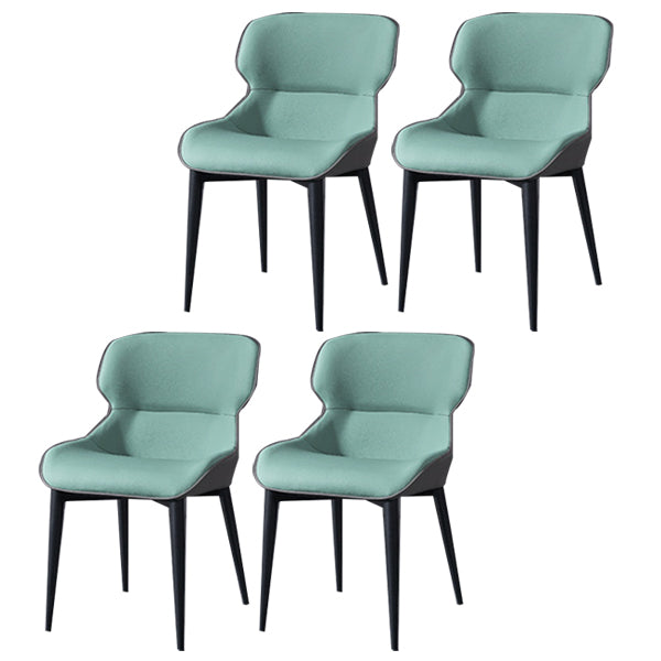 Fauteuils de salle à manger à oreilles de conception moderne Chaises de salle à manger en cuir (Ensemble de 4)