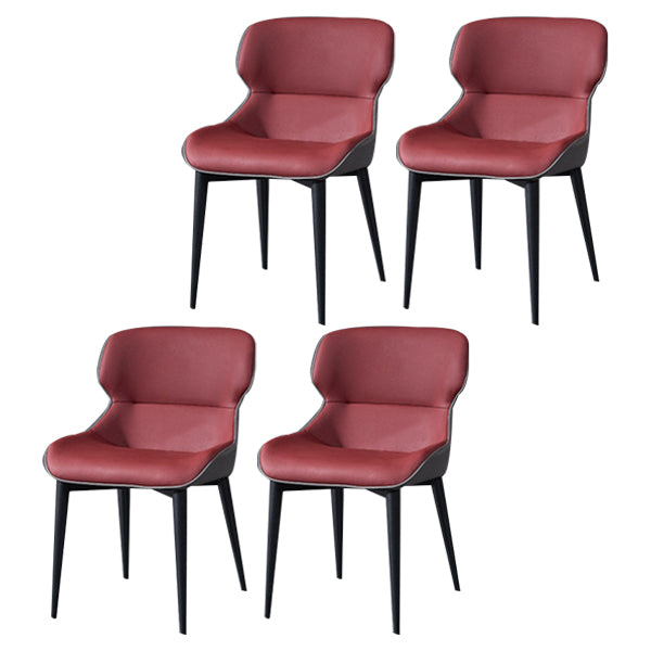 Fauteuils de salle à manger à oreilles de conception moderne Chaises de salle à manger en cuir (Ensemble de 4)