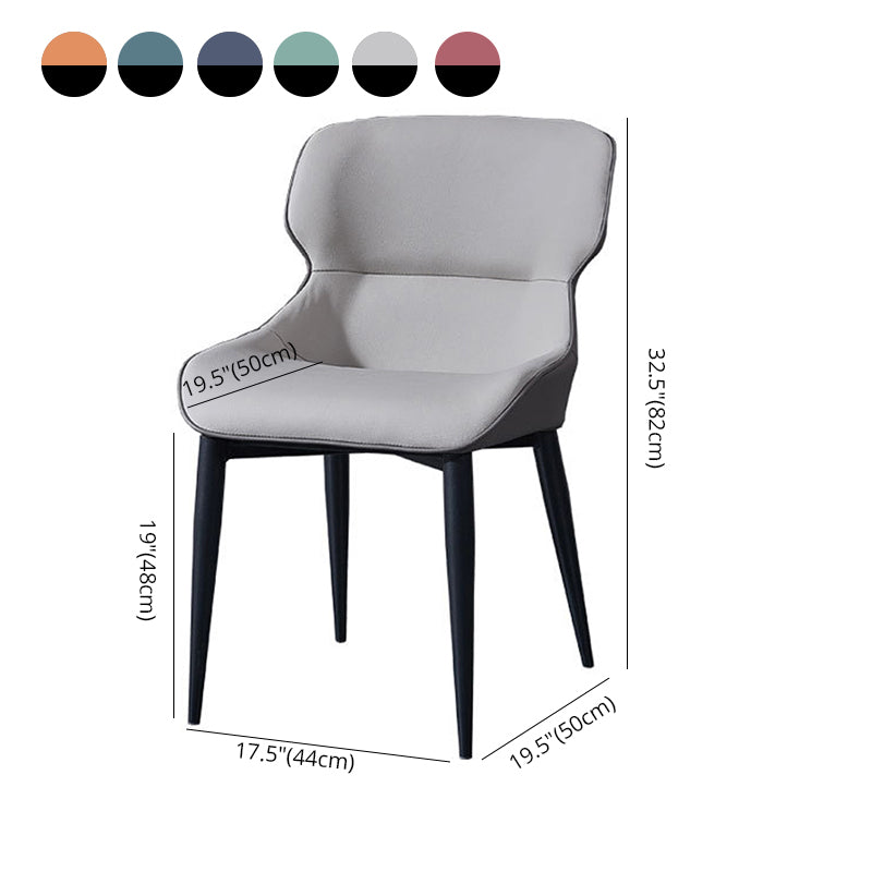 Sillas de comedor de cuero con brazos de comedor de diseño moderno (juego de 4)