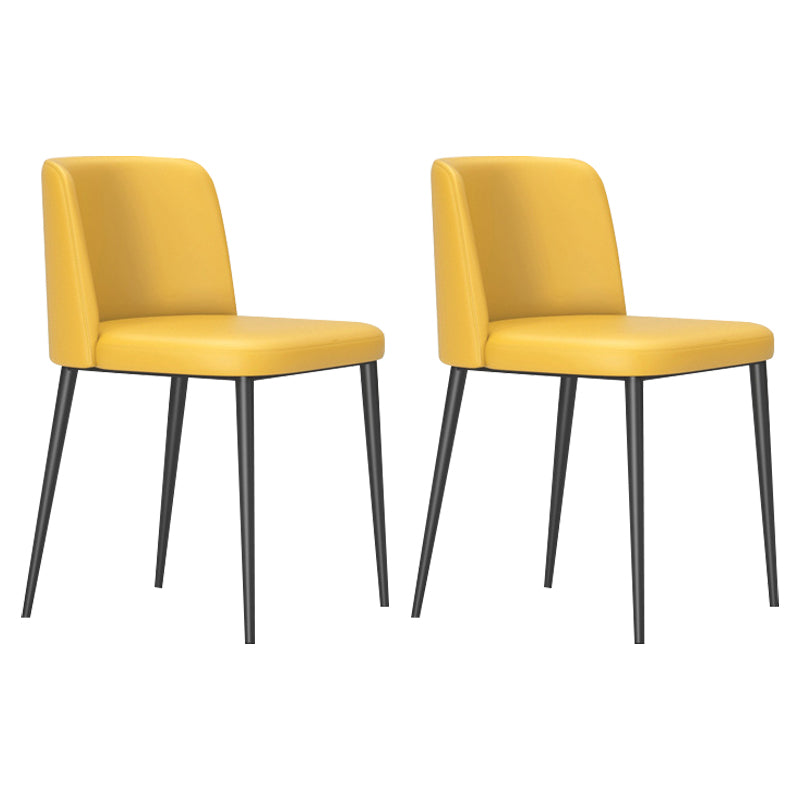 Chaises de salle à manger rembourrées sans accoudoirs de style industriel Chaises de salle à manger à dossier solide (Ensemble de 2)