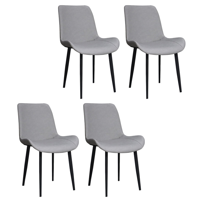 Chaises d'appoint de style industriel Chaises de salle à manger en cuir à dossier solide pour cuisine (Ensemble de 4)