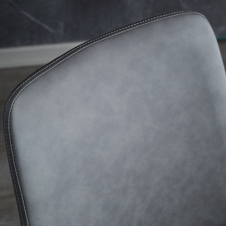 Sillas laterales con brazo de estilo industrial, sillas de comedor con respaldo sólido de cuero para cocina (juego de 4)