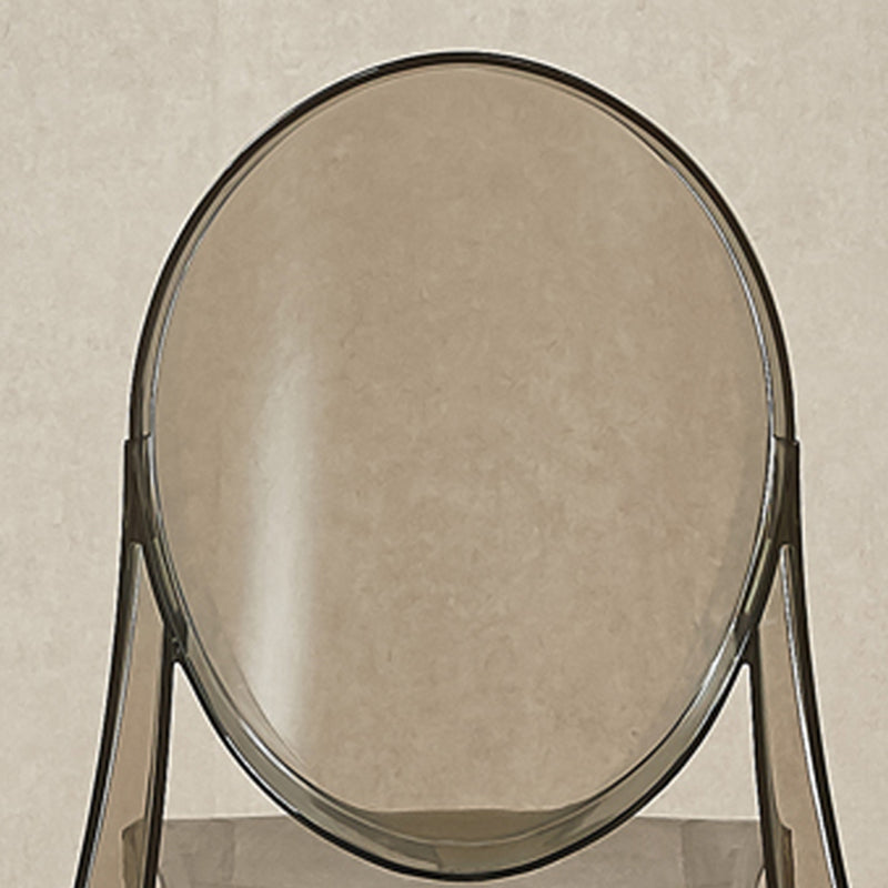 Silla auxiliar de comedor de estilo escandinavo, sillas sin brazos de plástico con respaldo abierto (juego de 4)