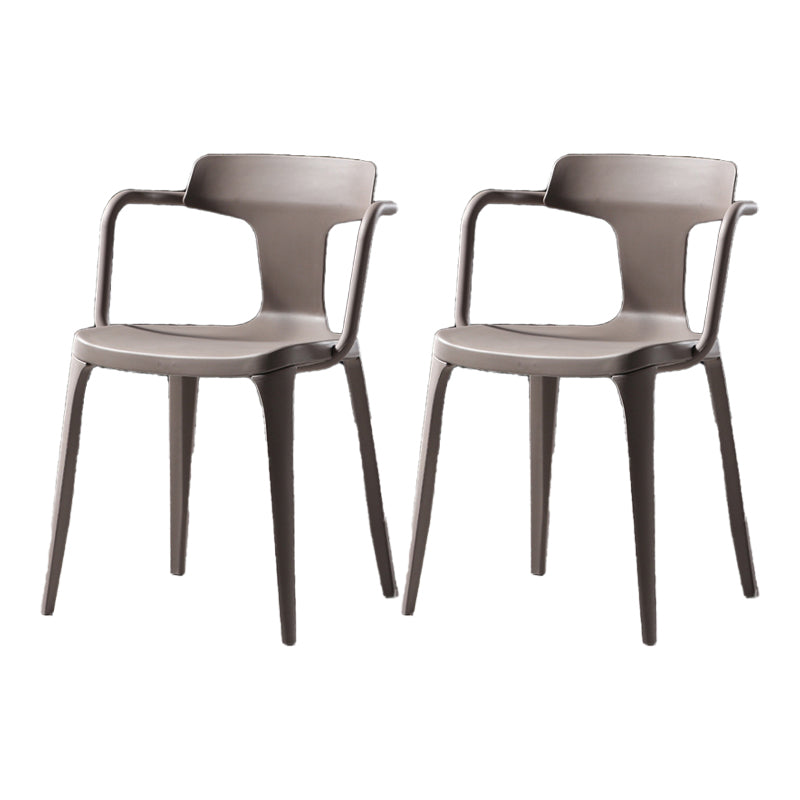 Fauteuils de cuisine avec dossier à lattes et chaise en plastique de style contemporain (Ensemble de 2)
