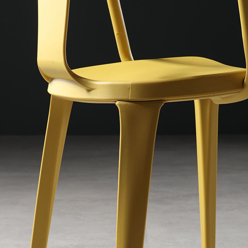 Contemporary Style Plastic Chair Kitchen Slat Back Arm Chairs (Set of 2)