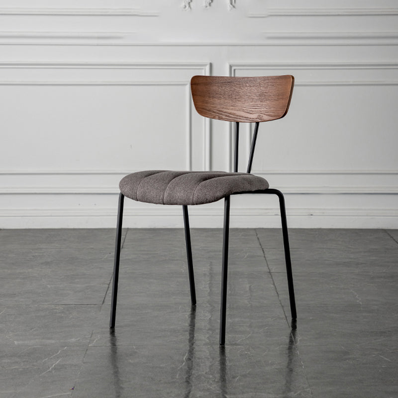 Chaises de salle à manger de style industriel, chaises latérales de cuisine sans accoudoirs avec pieds en métal