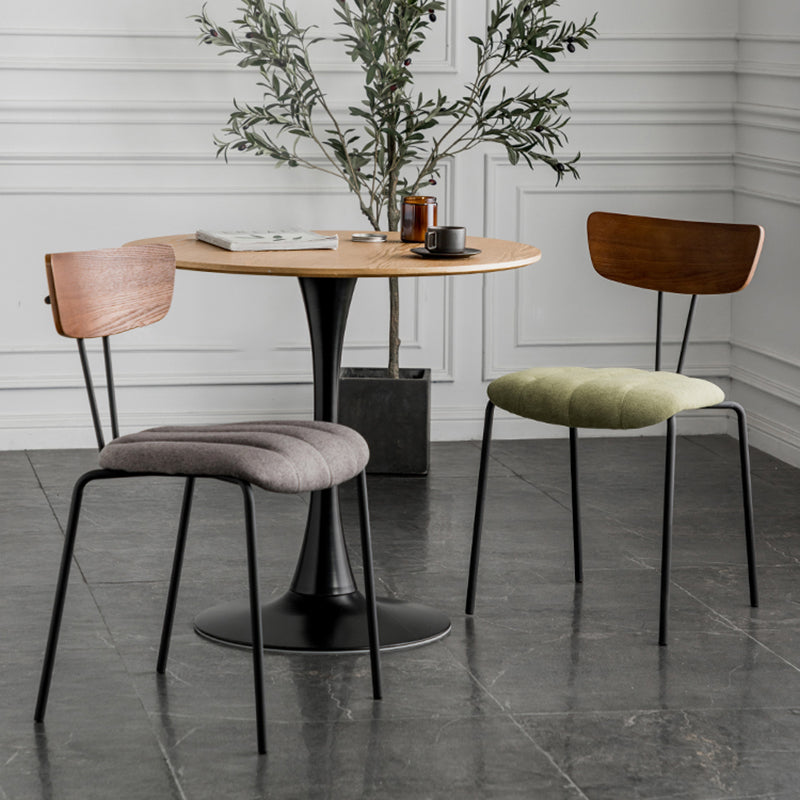 Chaises de salle à manger de style industriel, chaises latérales de cuisine sans accoudoirs avec pieds en métal