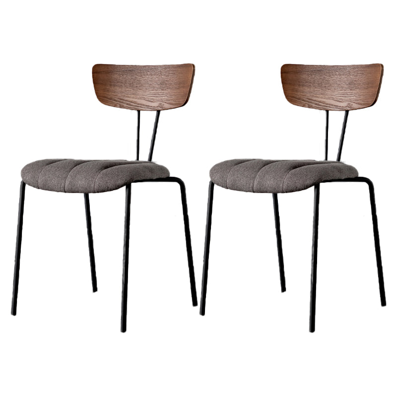 Chaises de salle à manger de style industriel, chaises latérales de cuisine sans accoudoirs avec pieds en métal