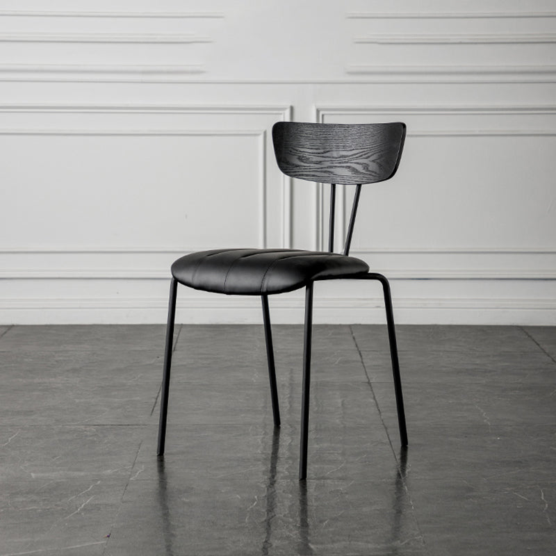 Chaises de salle à manger de style industriel, chaises latérales de cuisine sans accoudoirs avec pieds en métal