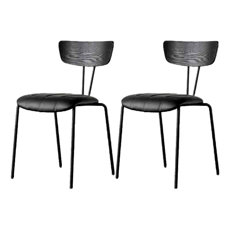 Chaises de salle à manger de style industriel, chaises latérales de cuisine sans accoudoirs avec pieds en métal