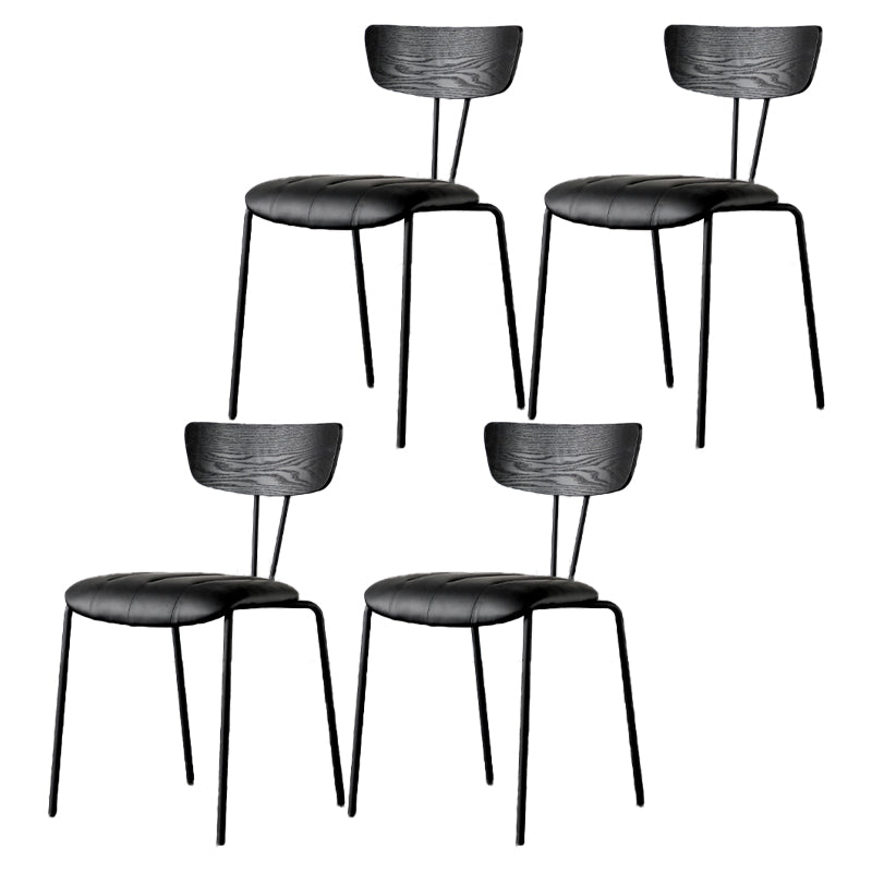 Chaises de salle à manger de style industriel, chaises latérales de cuisine sans accoudoirs avec pieds en métal