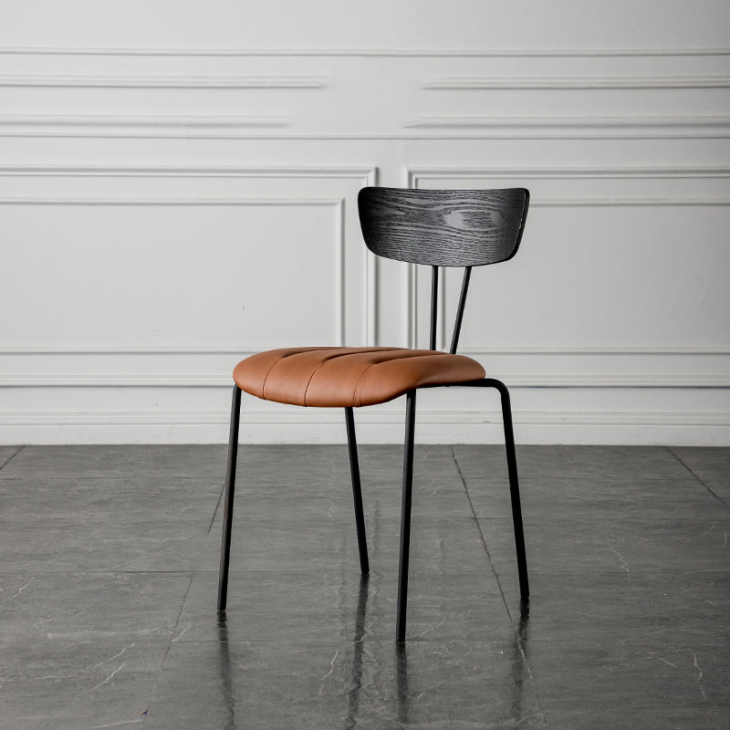 Chaises de salle à manger de style industriel, chaises latérales de cuisine sans accoudoirs avec pieds en métal