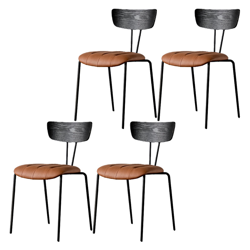 Chaises de salle à manger de style industriel, chaises latérales de cuisine sans accoudoirs avec pieds en métal