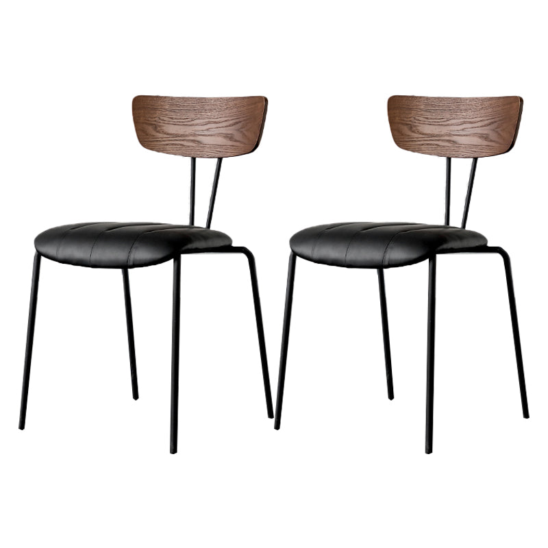 Chaises de salle à manger de style industriel, chaises latérales de cuisine sans accoudoirs avec pieds en métal