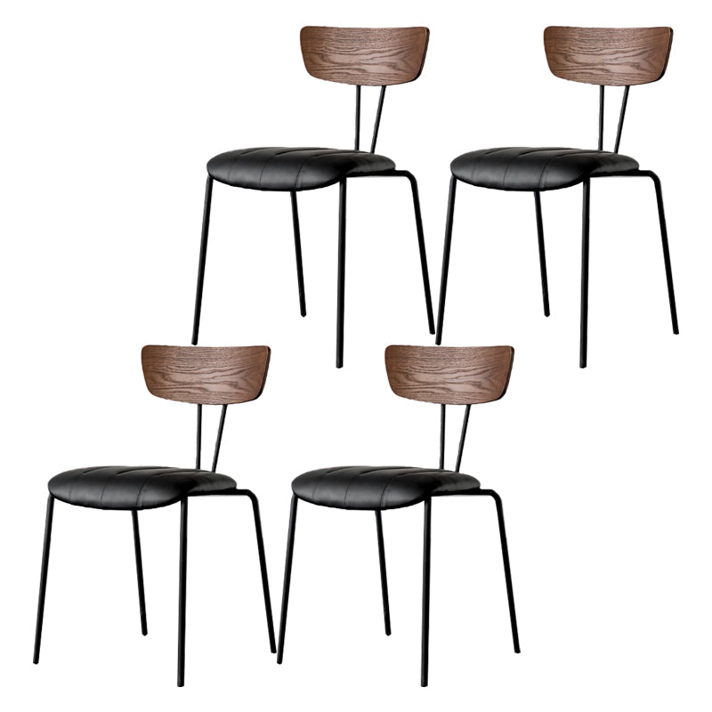 Chaises de salle à manger de style industriel, chaises latérales de cuisine sans accoudoirs avec pieds en métal
