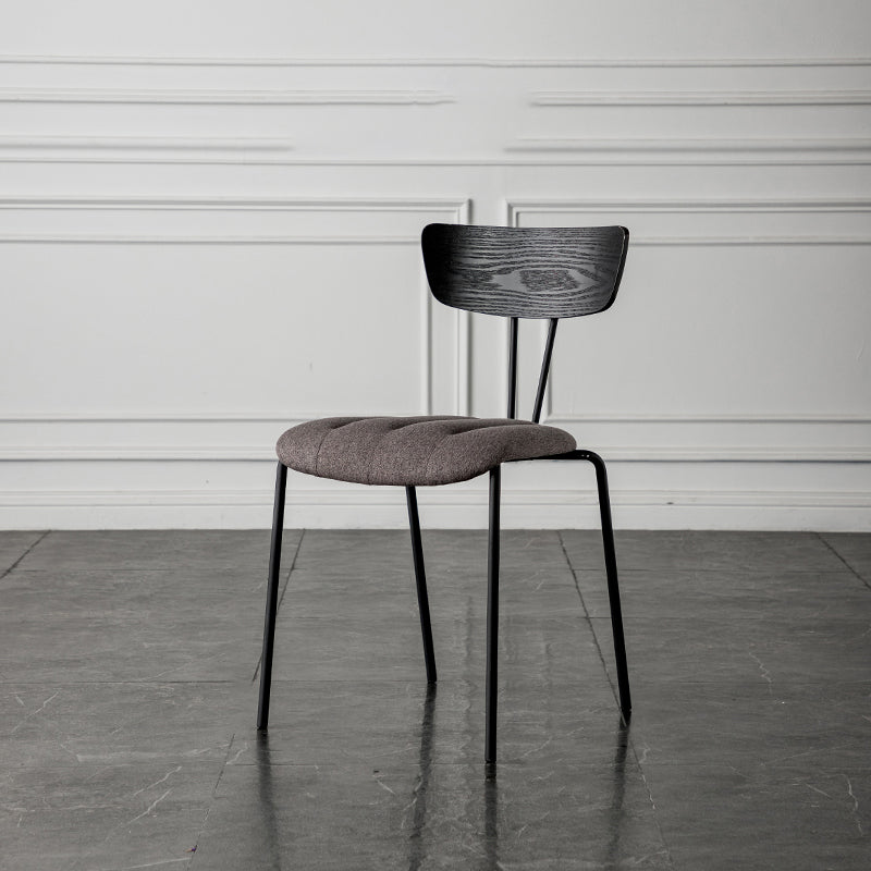 Chaises de salle à manger de style industriel, chaises latérales de cuisine sans accoudoirs avec pieds en métal
