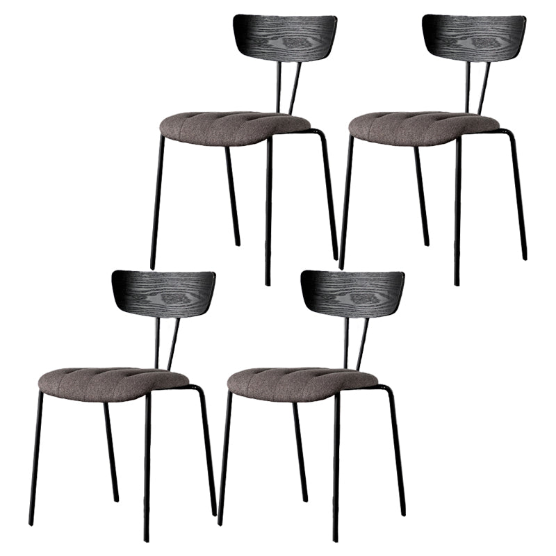 Chaises de salle à manger de style industriel, chaises latérales de cuisine sans accoudoirs avec pieds en métal