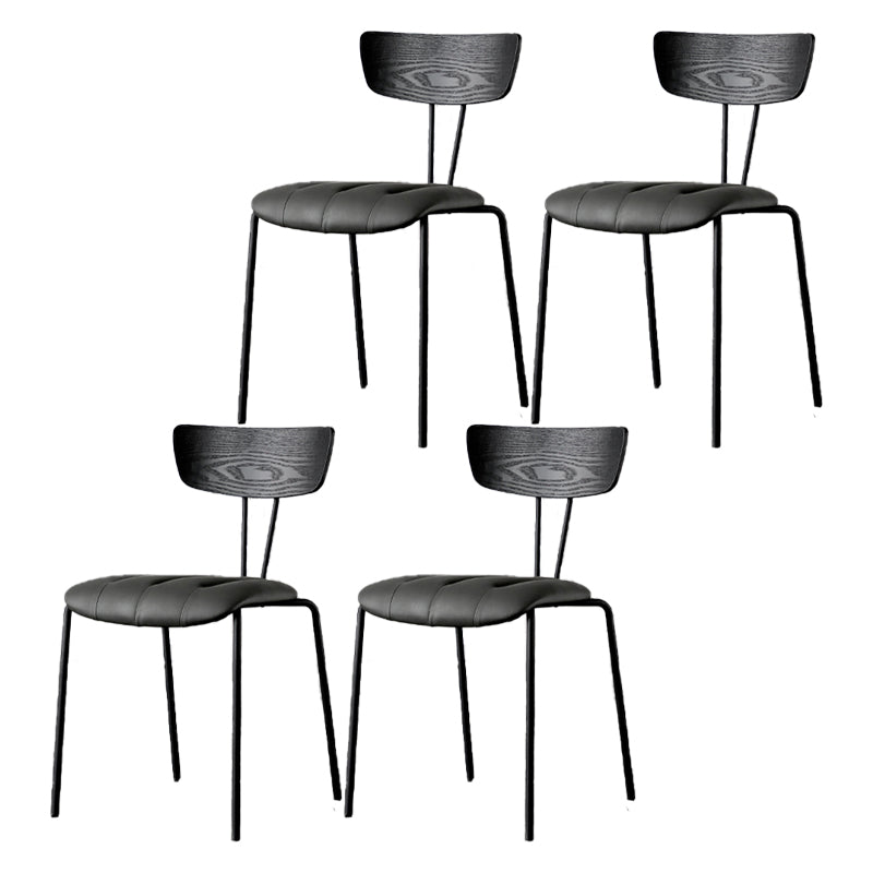 Chaises de salle à manger de style industriel, chaises latérales de cuisine sans accoudoirs avec pieds en métal