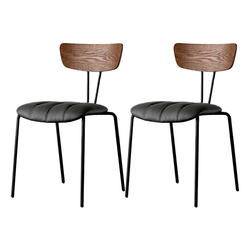 Chaises de salle à manger de style industriel, chaises latérales de cuisine sans accoudoirs avec pieds en métal