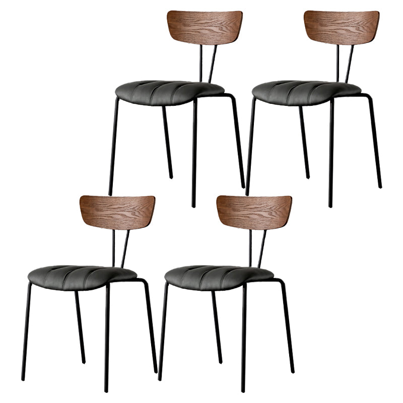 Chaises de salle à manger de style industriel, chaises latérales de cuisine sans accoudoirs avec pieds en métal