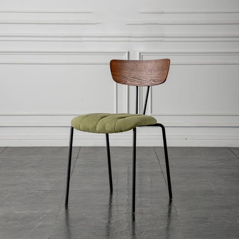 Chaises de salle à manger de style industriel, chaises latérales de cuisine sans accoudoirs avec pieds en métal