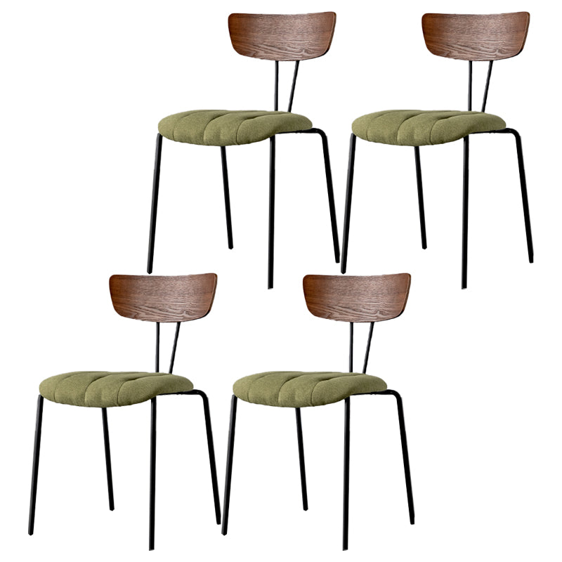 Chaises de salle à manger de style industriel, chaises latérales de cuisine sans accoudoirs avec pieds en métal