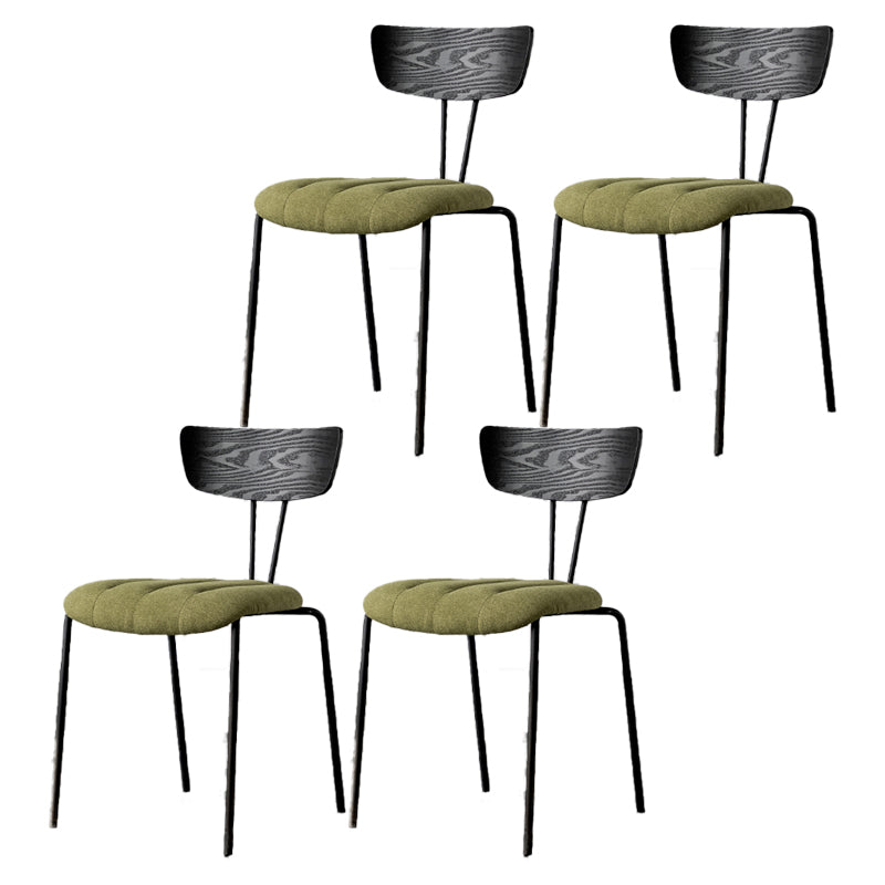 Chaises de salle à manger de style industriel, chaises latérales de cuisine sans accoudoirs avec pieds en métal